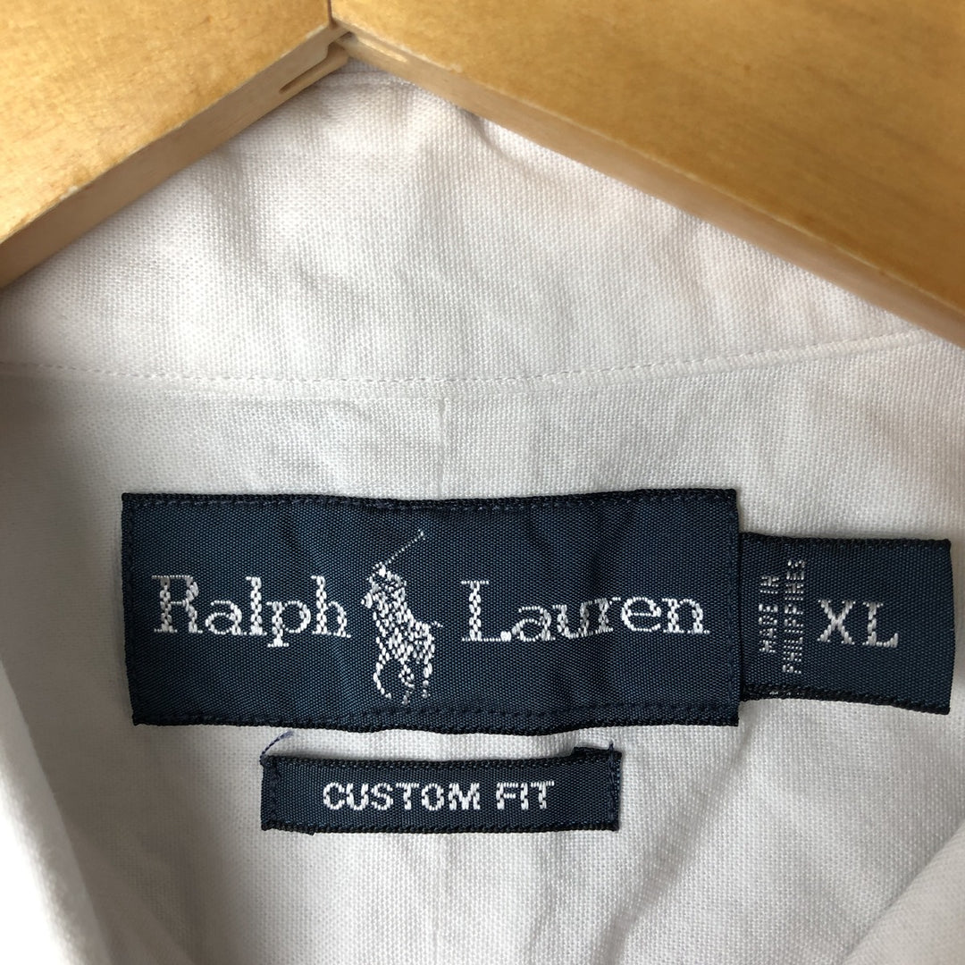 Ralph Lauren CUSTOM FIT long sleeve button down shirt, men's XL size cotton white type Vintage Second Hand