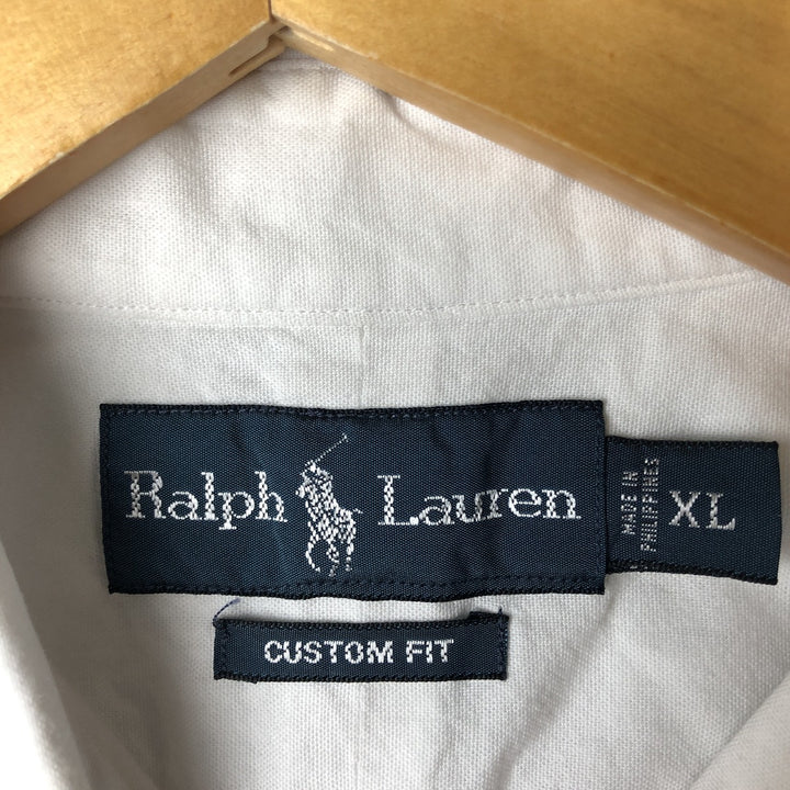 Ralph Lauren CUSTOM FIT long sleeve button down shirt, men's XL size cotton white type Vintage Second Hand