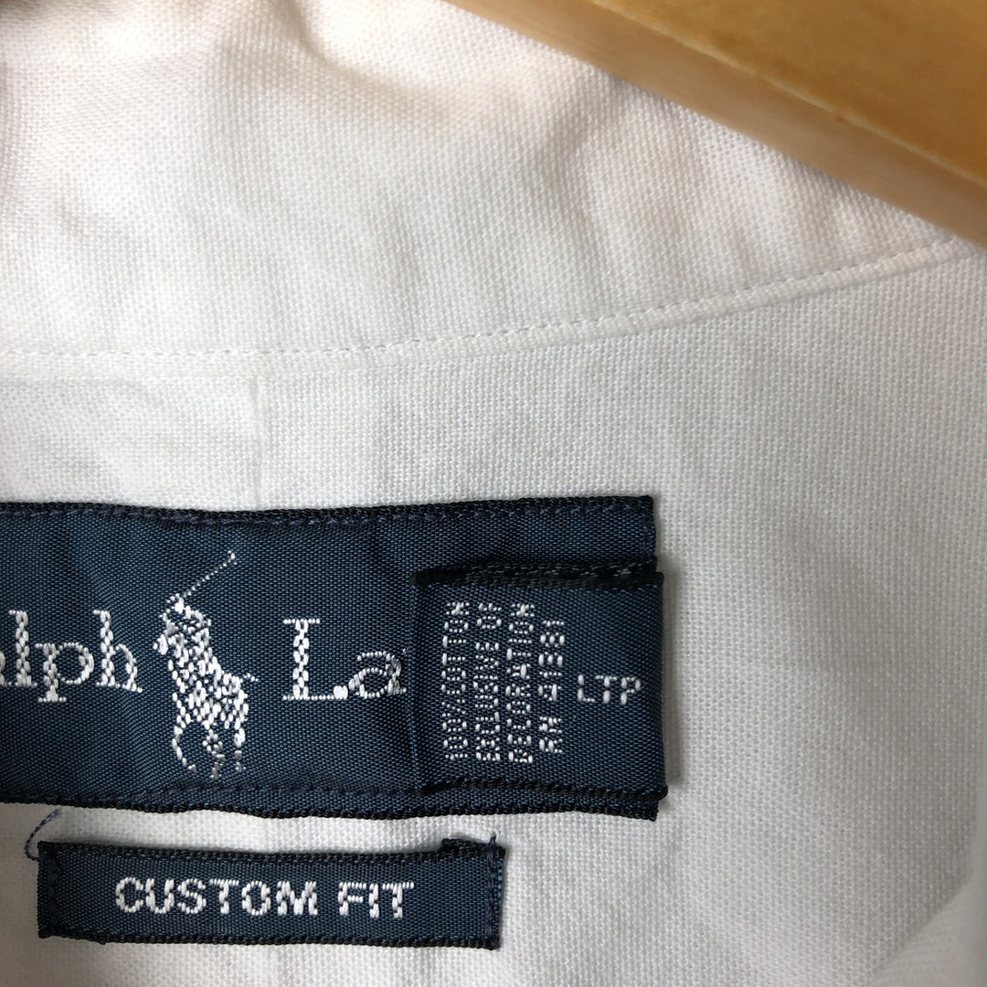 Ralph Lauren CUSTOM FIT long sleeve button down shirt, men's XL size cotton white type Vintage Second Hand