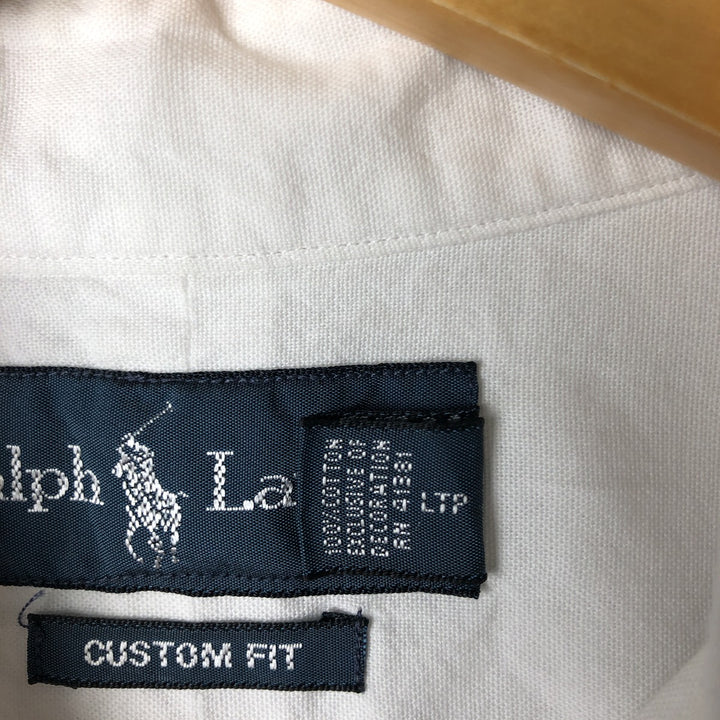 Ralph Lauren CUSTOM FIT long sleeve button down shirt, men's XL size cotton white type Vintage Second Hand