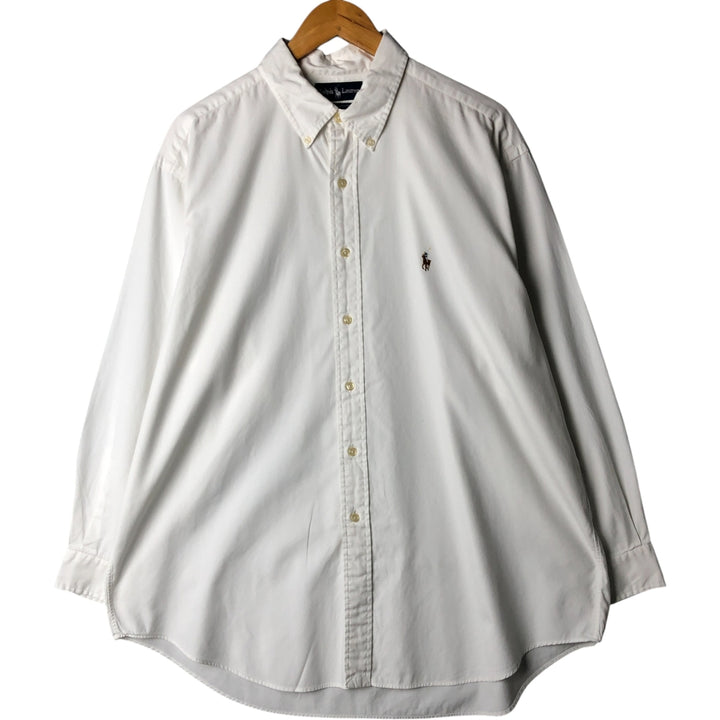 Ralph Lauren YARMOUTH long sleeve button down shirt, men's XL size cotton white type Vintage Second Hand