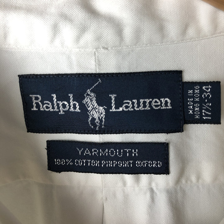 Ralph Lauren YARMOUTH long sleeve button down shirt, men's XL size cotton white type Vintage Second Hand