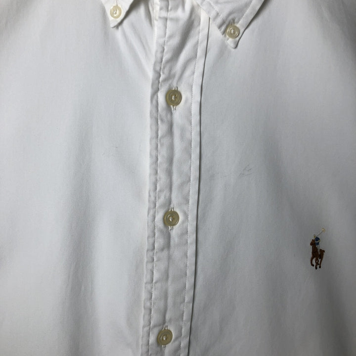 Ralph Lauren YARMOUTH long sleeve button down shirt, men's XL size cotton white type Vintage Second Hand