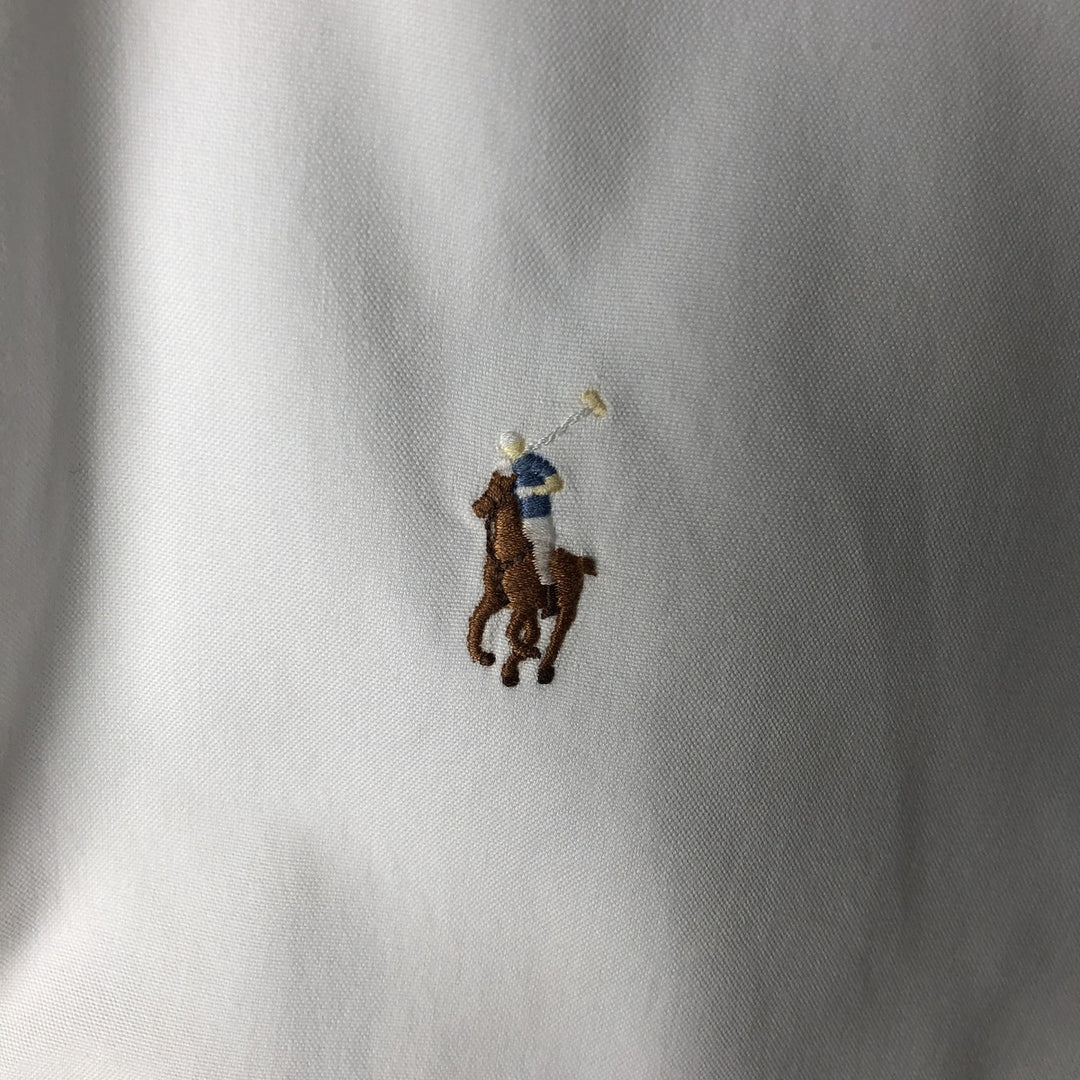 Ralph Lauren YARMOUTH long sleeve button down shirt, men's size L cotton white type Vintage Second Hand