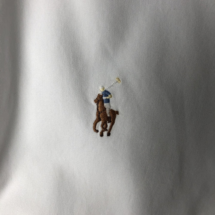Ralph Lauren YARMOUTH long sleeve button down shirt, men's size L cotton white type Vintage Second Hand