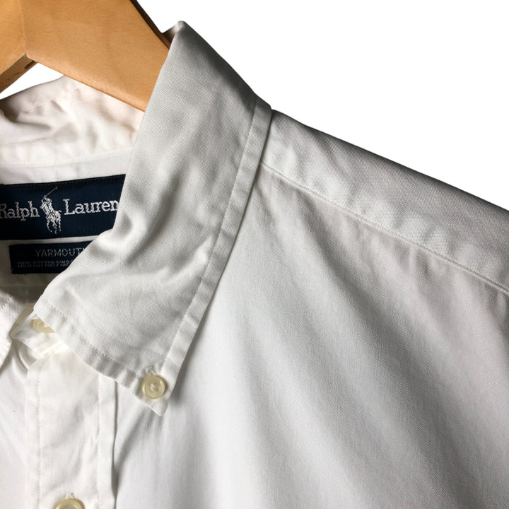 Ralph Lauren YARMOUTH long sleeve button down shirt, men's size L cotton white type Vintage Second Hand