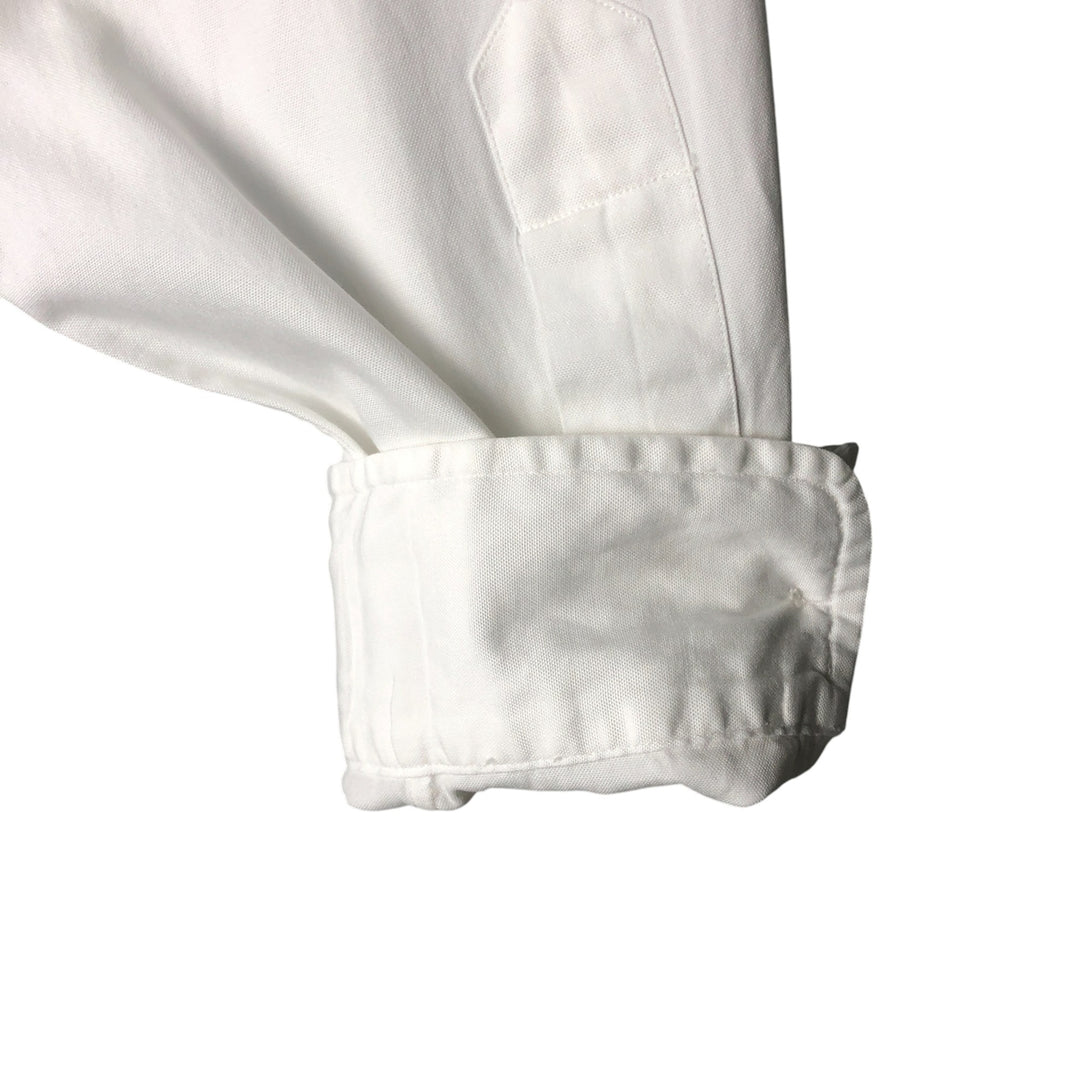 Ralph Lauren YARMOUTH long sleeve button down shirt, men's size L cotton white type Vintage Second Hand