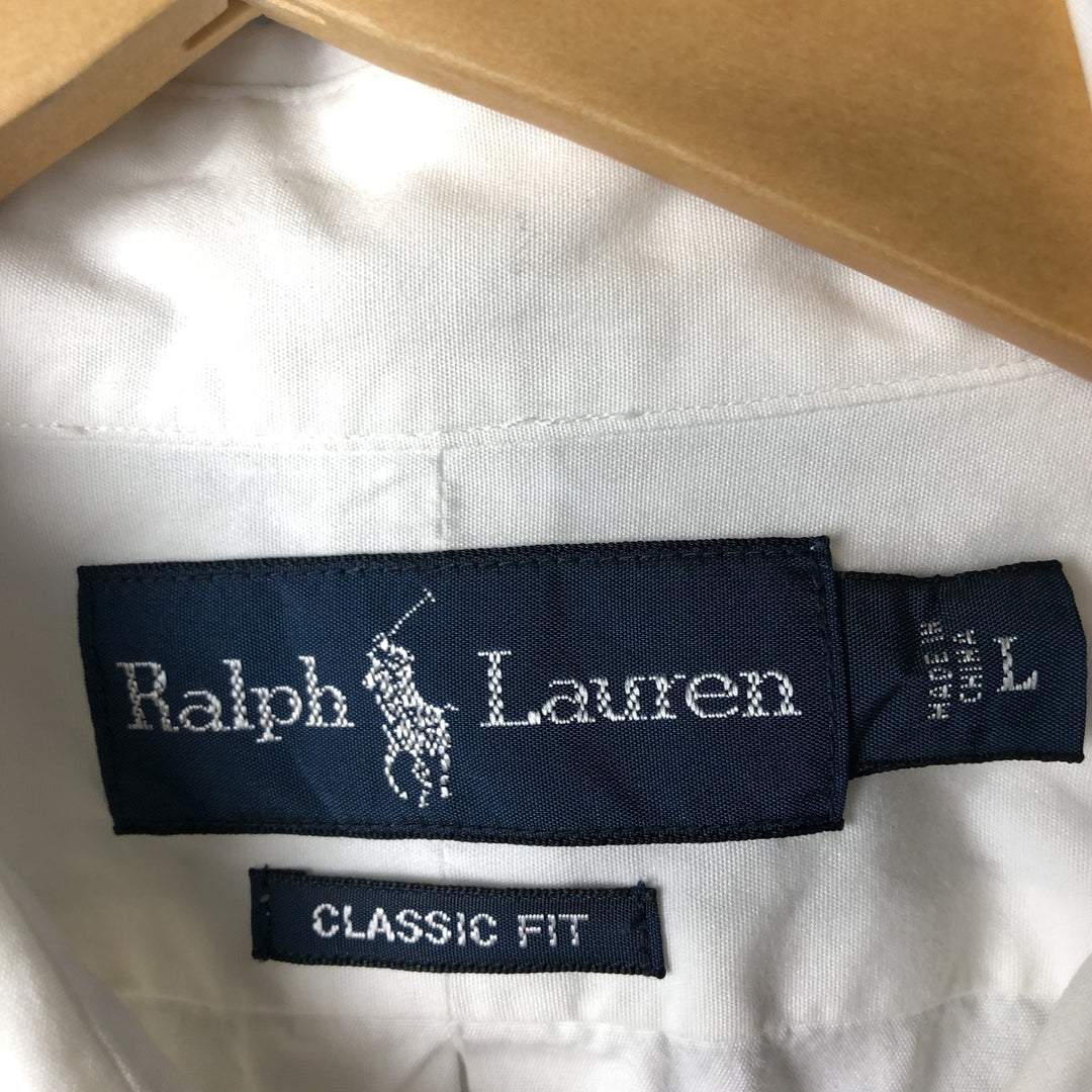 Ralph Lauren Classic Fit Long Sleeve Button Down Shirt, Men's Size L cotton white type Vintage Second Hand