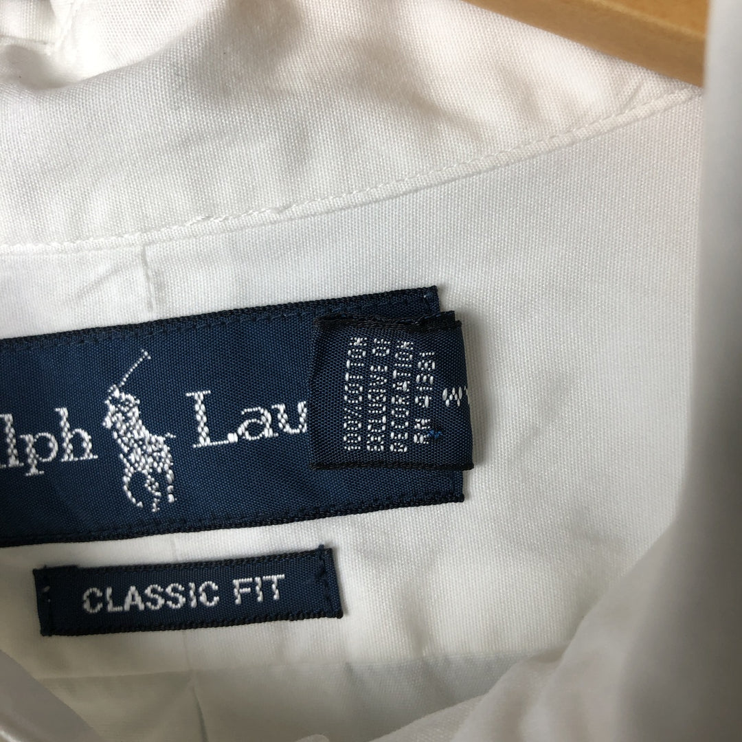 Ralph Lauren Classic Fit Long Sleeve Button Down Shirt, Men's Size L cotton white type Vintage Second Hand
