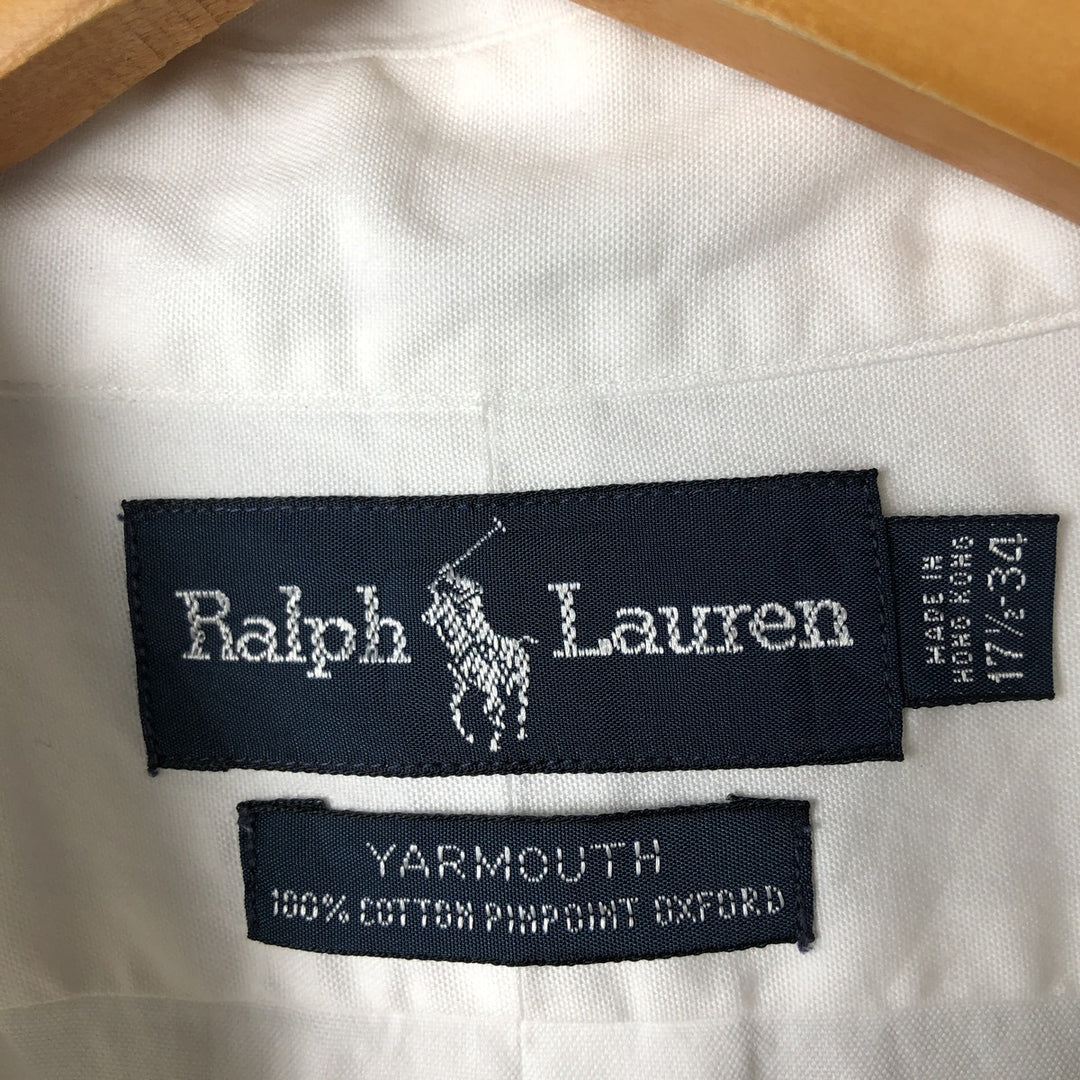 Ralph Lauren YARMOUTH long sleeve button down shirt, men's XL size cotton white type Vintage Second Hand
