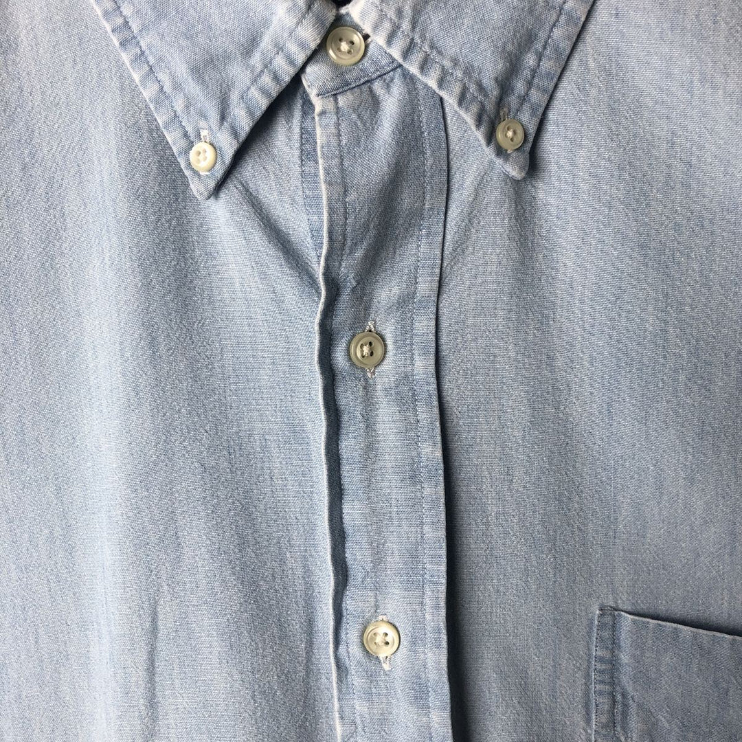 Ralph Lauren BIG SHIRT Long sleeve button down shirt Men's size L cotton Blue type light blue Vintage Second Hand
