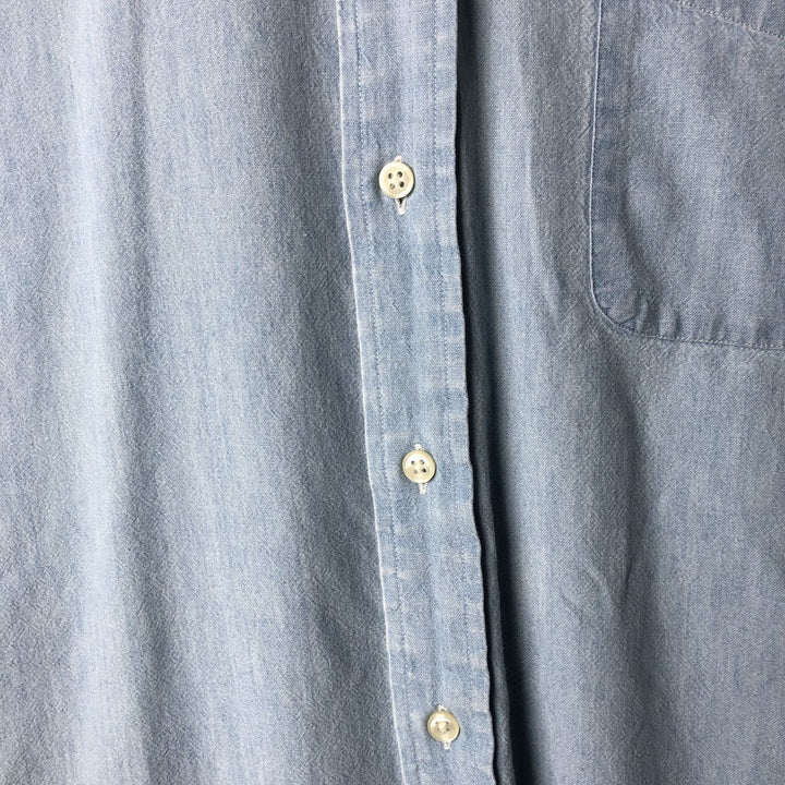 Ralph Lauren BIG SHIRT Long sleeve button down shirt Men's size L cotton Blue type light blue Vintage Second Hand