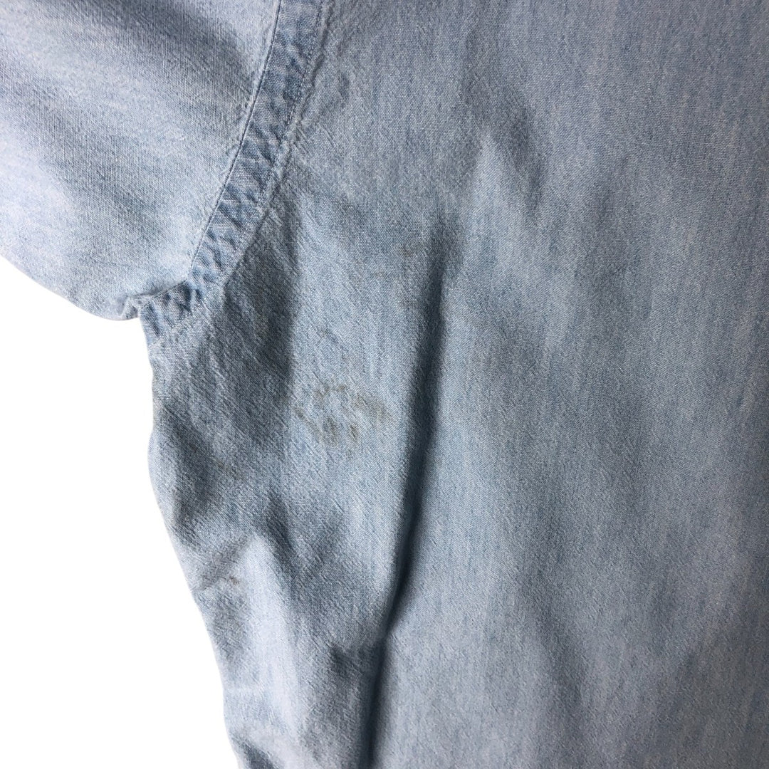 Ralph Lauren BIG SHIRT Long sleeve button down shirt Men's size L cotton Blue type light blue Vintage Second Hand