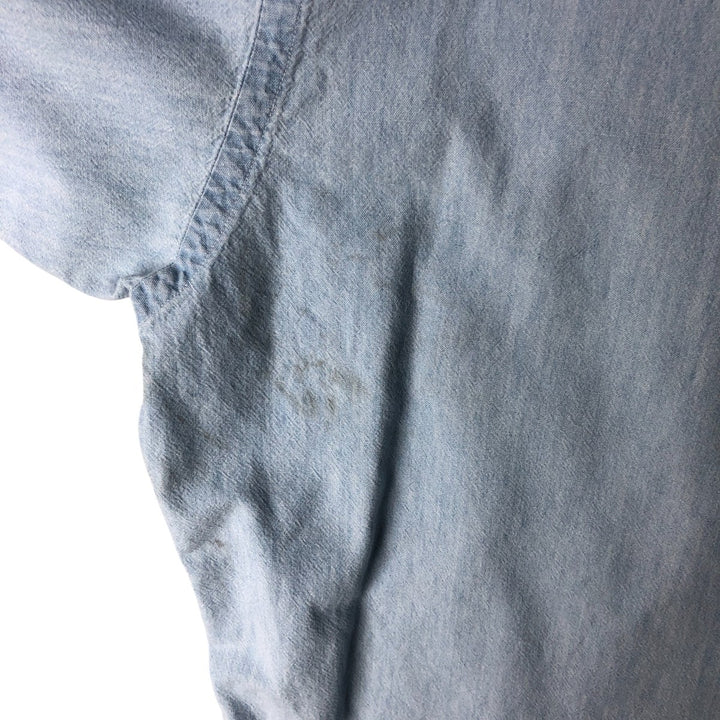 Ralph Lauren BIG SHIRT Long sleeve button down shirt Men's size L cotton Blue type light blue Vintage Second Hand