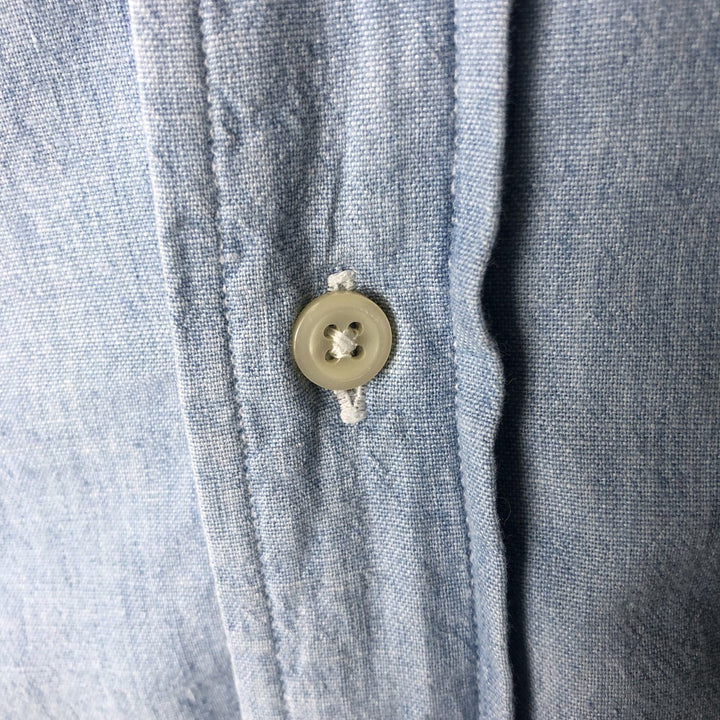 Vintage 90'S Ralph Lauren POLO by Ralph Lauren long-sleeved cotton shirt, Made in USA, Men's XL cotton Blue type light blue Vintage Second Hand
