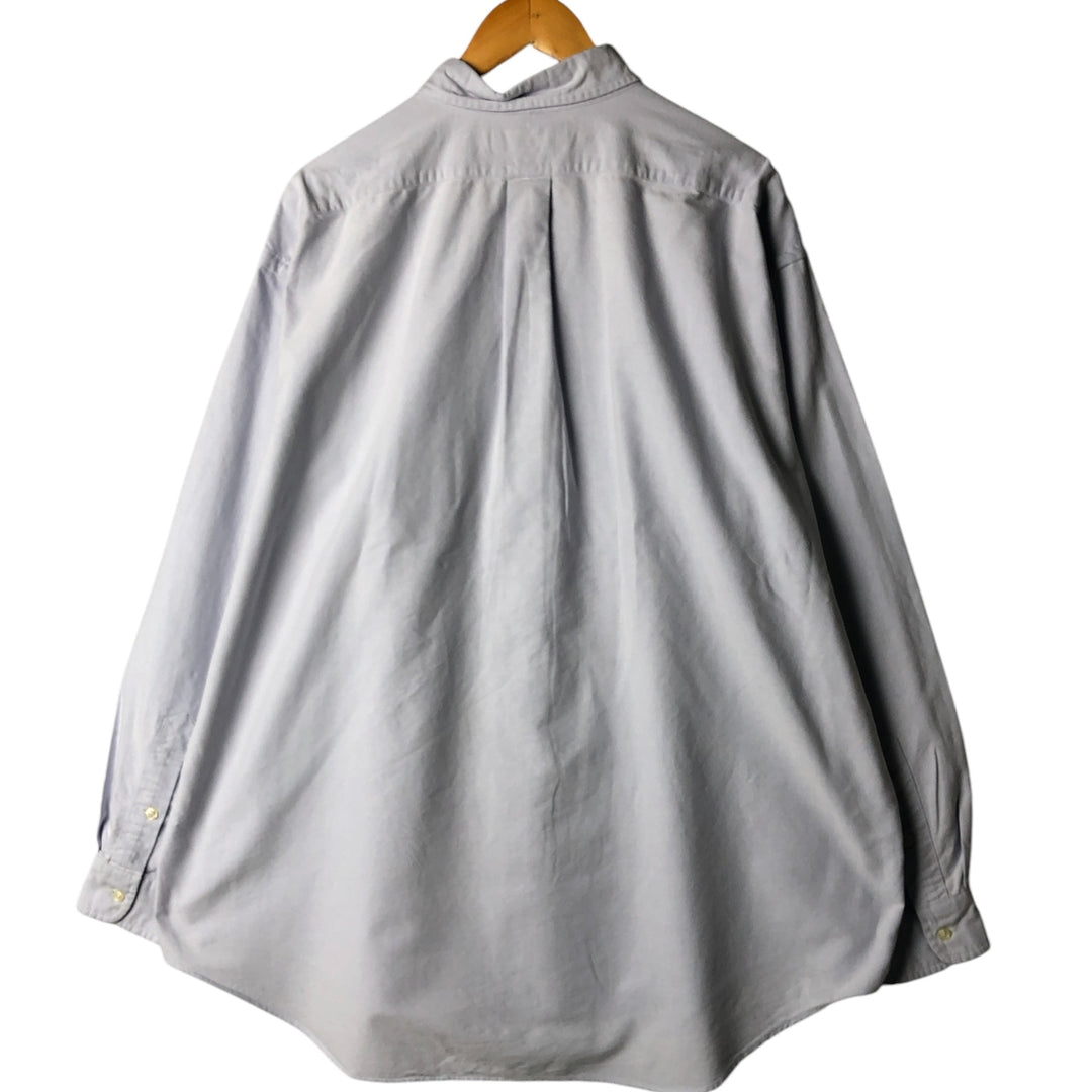 Ralph Lauren BIG SHIRT Long sleeve button down shirt Men's XL size cotton blue type Vintage Second Hand