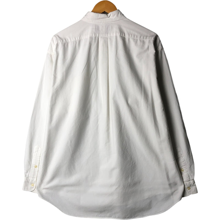 Ralph Lauren BIG SHIRT Long sleeve button down shirt Men's size L cotton white type Vintage Second Hand