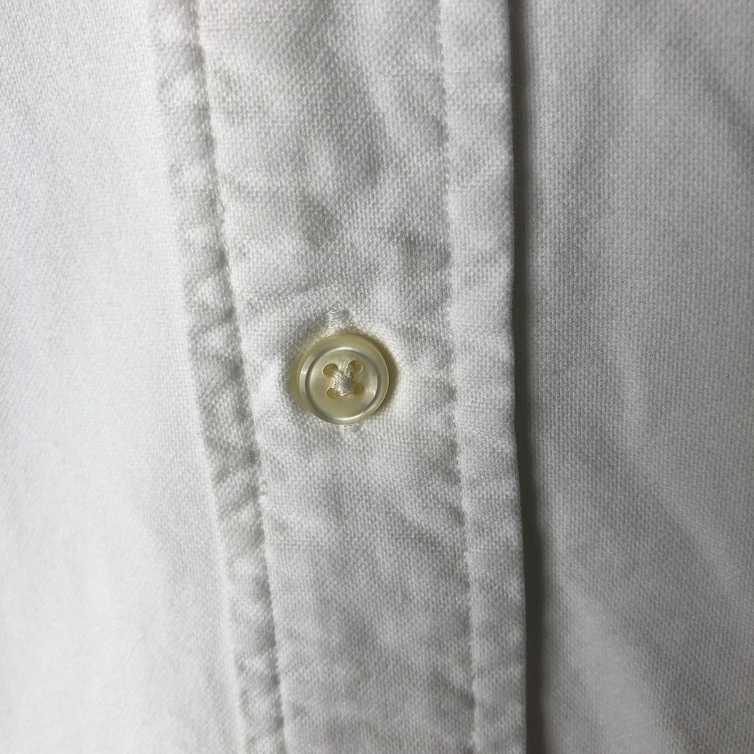 Ralph Lauren BIG SHIRT Long sleeve button down shirt Men's size L cotton white type Vintage Second Hand