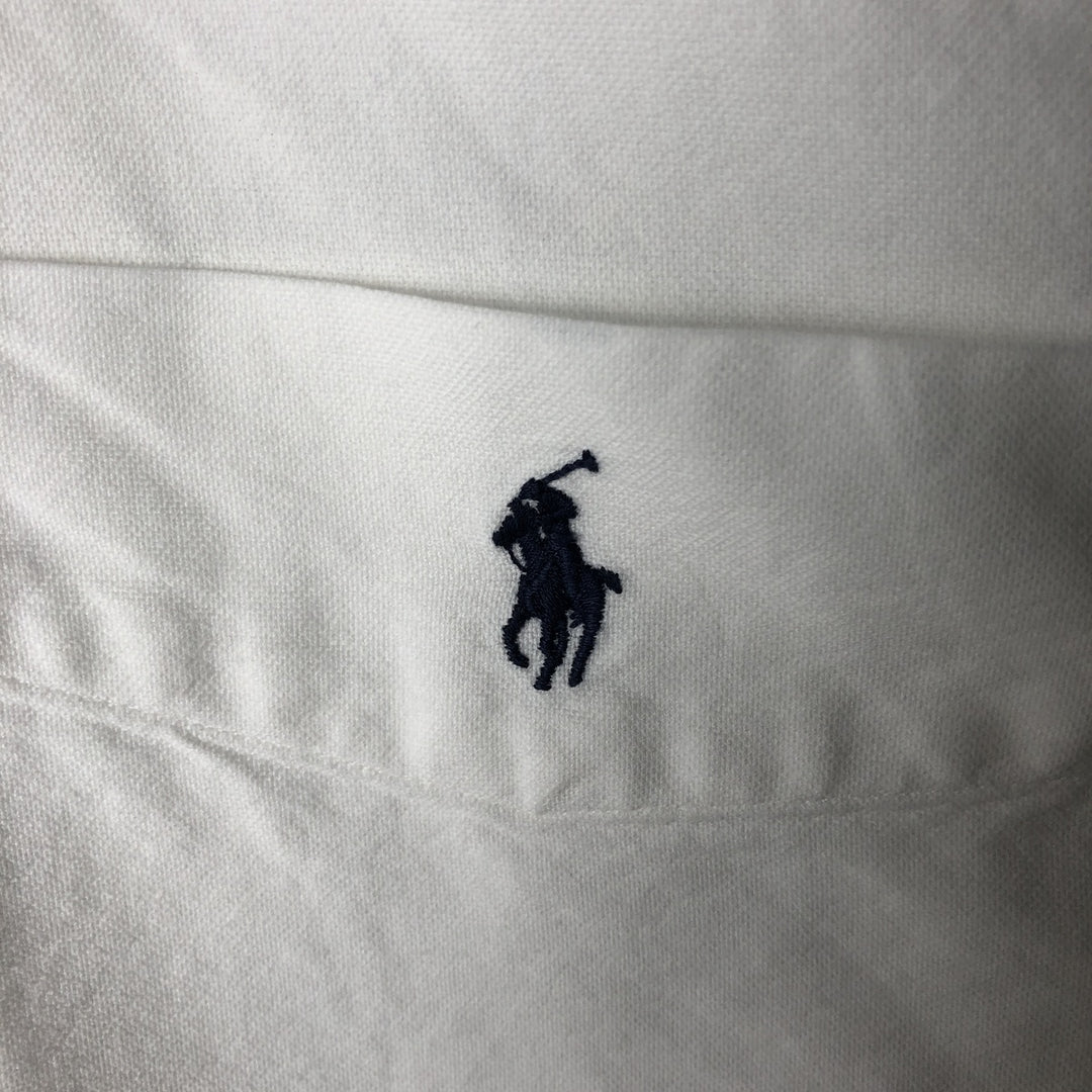 Ralph Lauren BIG SHIRT Long sleeve button down shirt Men's size L cotton white type Vintage Second Hand