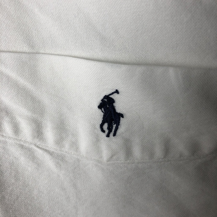 Ralph Lauren BIG SHIRT Long sleeve button down shirt Men's size L cotton white type Vintage Second Hand