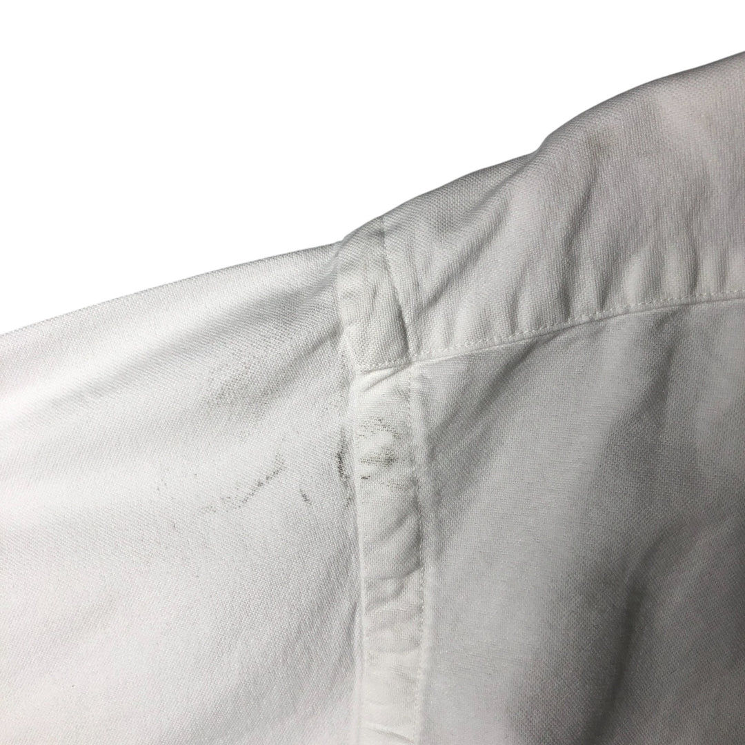 Ralph Lauren BIG SHIRT Long sleeve button down shirt Men's size L cotton white type Vintage Second Hand