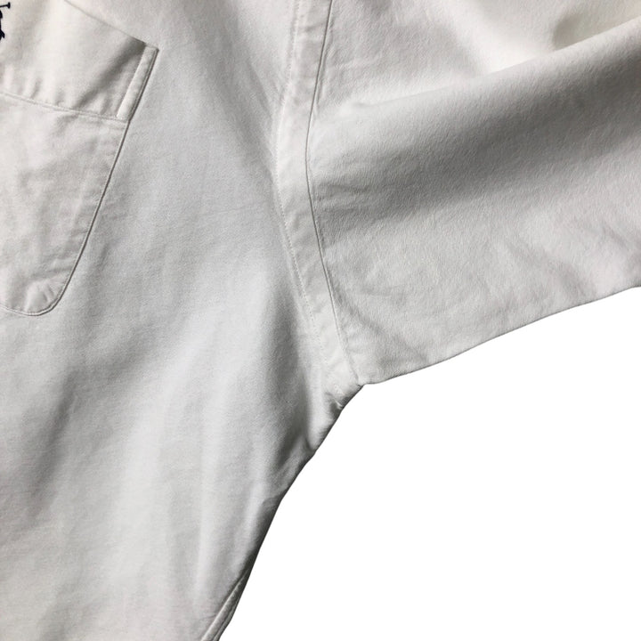 Ralph Lauren BIG SHIRT Long sleeve button down shirt Men's size L cotton white type Vintage Second Hand