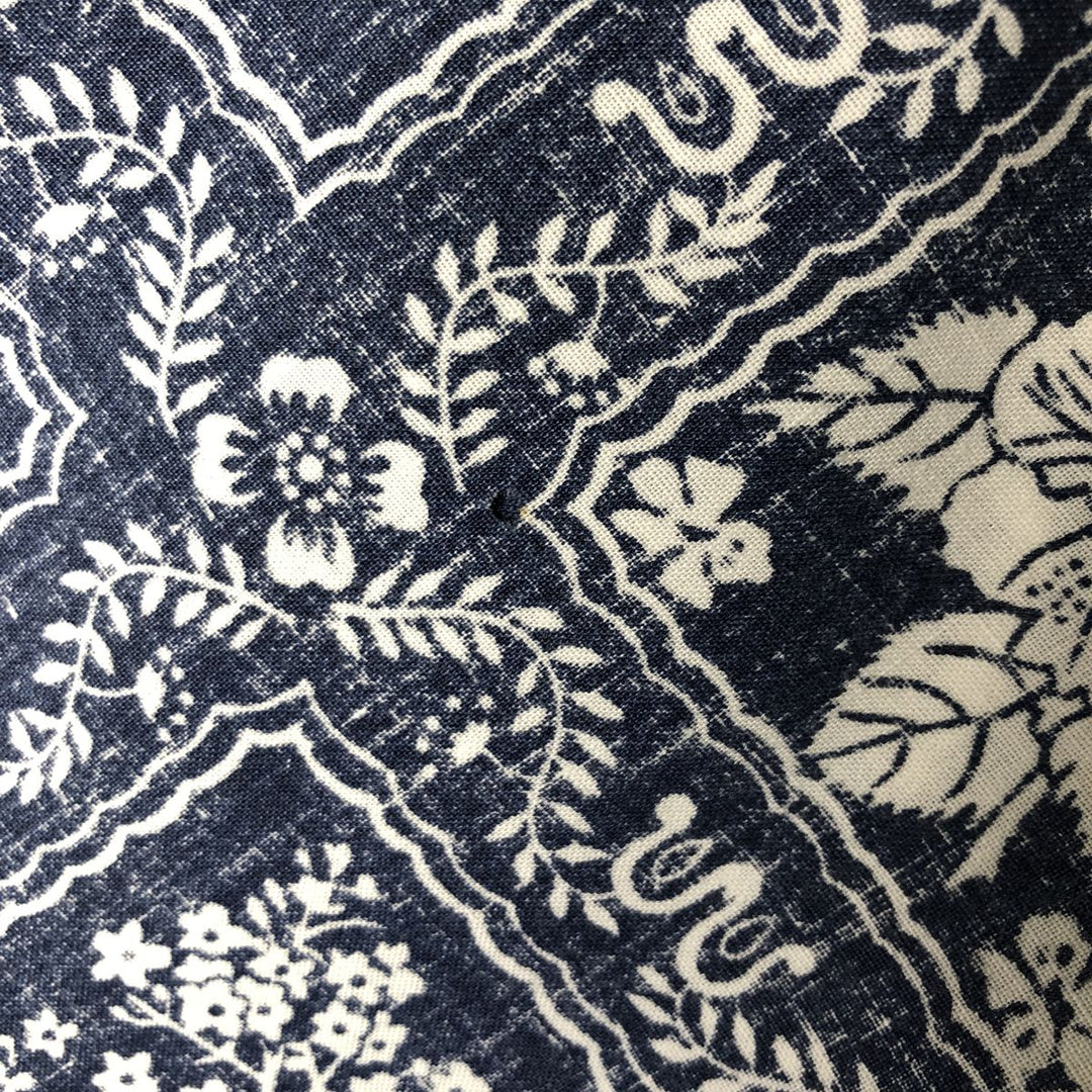 90'S Reyn Spooner Bikini Tag Print Rihana Sailor Pullover Button-Down Aloha Shirt Box Shirt cotton blue type Vintage Second Hand