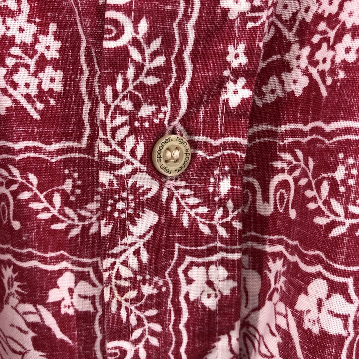 90'S Reyn Spooner Lahaina Sailor Button-Down Hawaiian Aloha Shirt, Made in USA, Men's Size Small, with Swimsuit Tag and Bikini Tag. cotton red type Vintage Second Hand