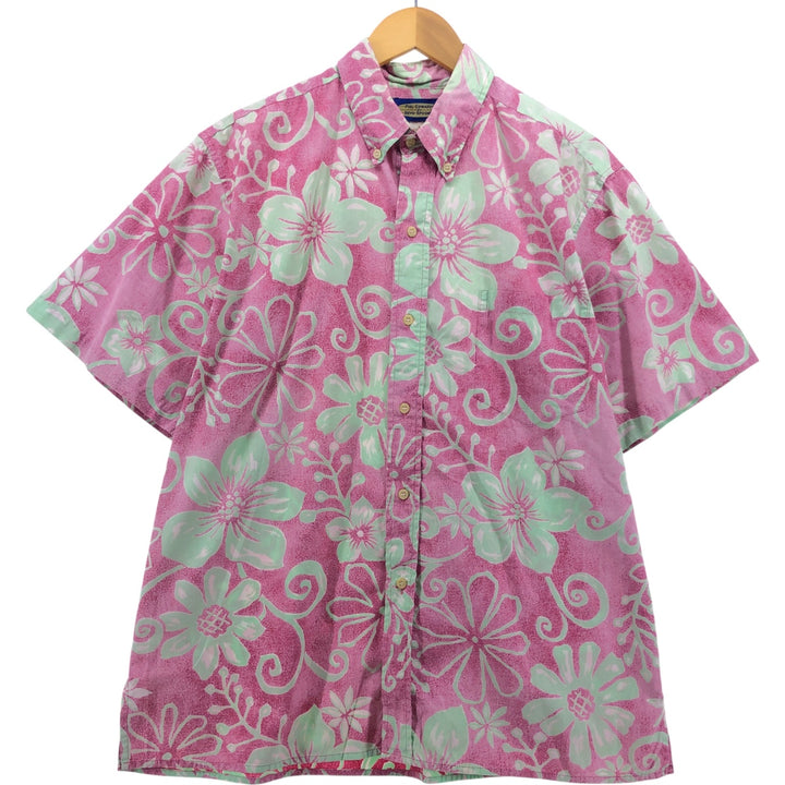 Reyn Spooner Phil Edwards Floral Button-Down Hawaiian Aloha Shirt, Boxy, Made in Hawaii, Men's Size L cotton pink type Vintage Second Hand