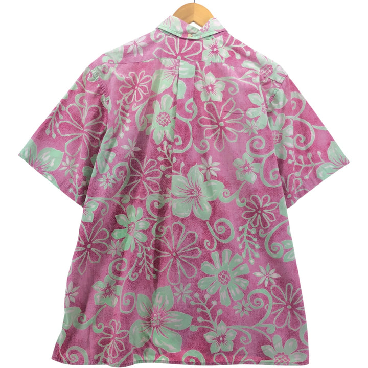 Reyn Spooner Phil Edwards Floral Button-Down Hawaiian Aloha Shirt, Boxy, Made in Hawaii, Men's Size L cotton pink type Vintage Second Hand