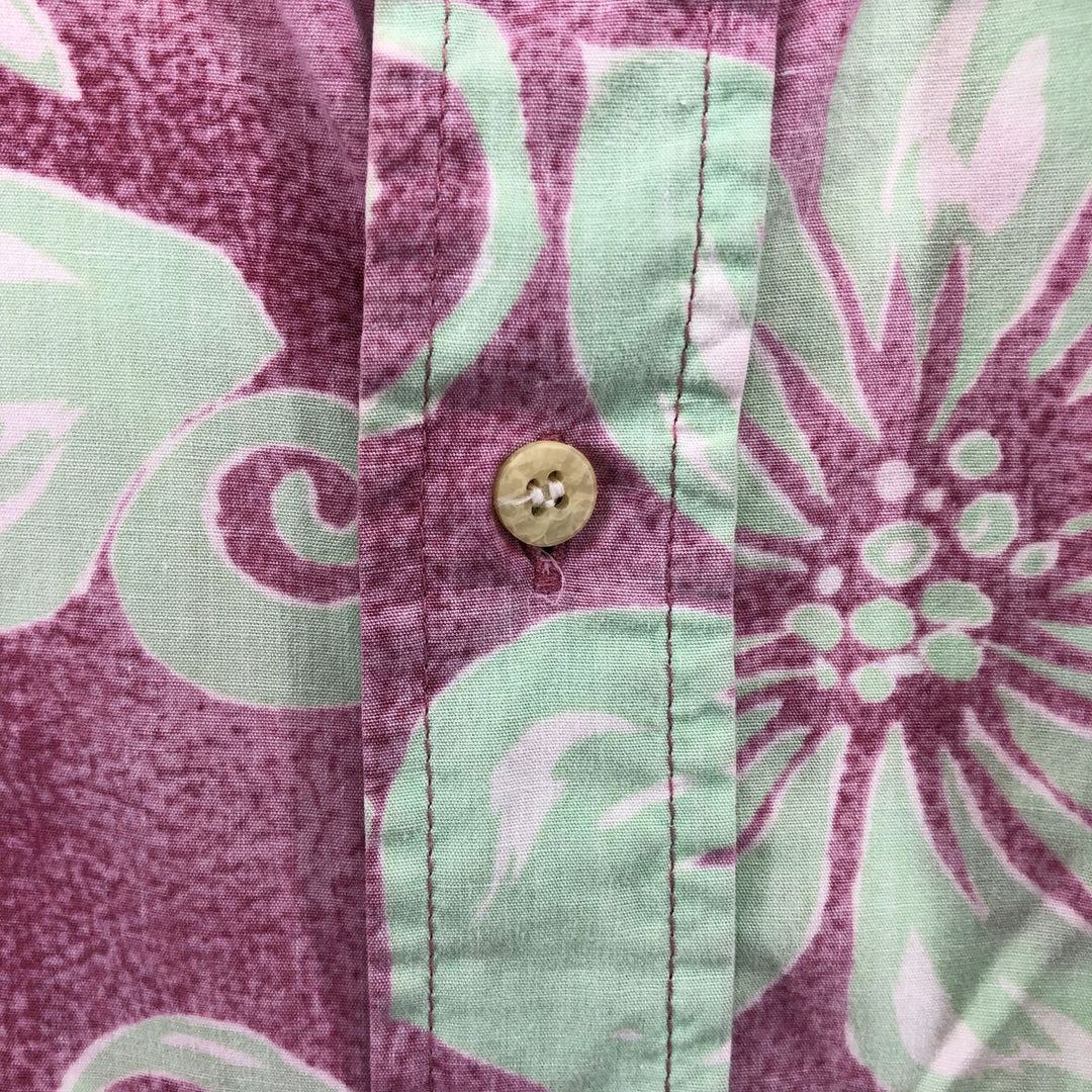 Reyn Spooner Phil Edwards Floral Button-Down Hawaiian Aloha Shirt, Boxy, Made in Hawaii, Men's Size L cotton pink type Vintage Second Hand