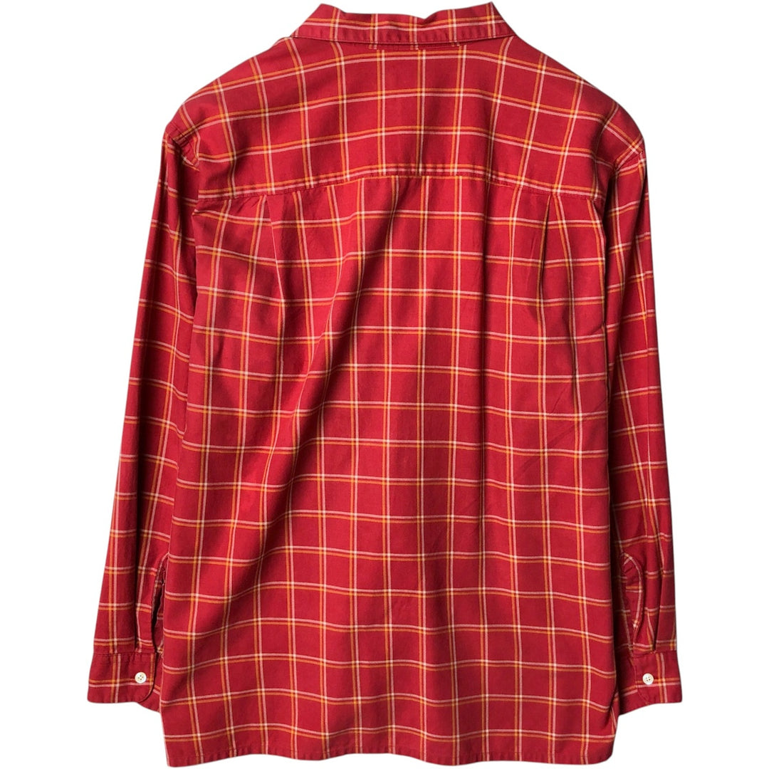 J.Crew Long Sleeve Light Flannel Check Shirt, Men's Size Medium unclear red type Vintage Second Hand