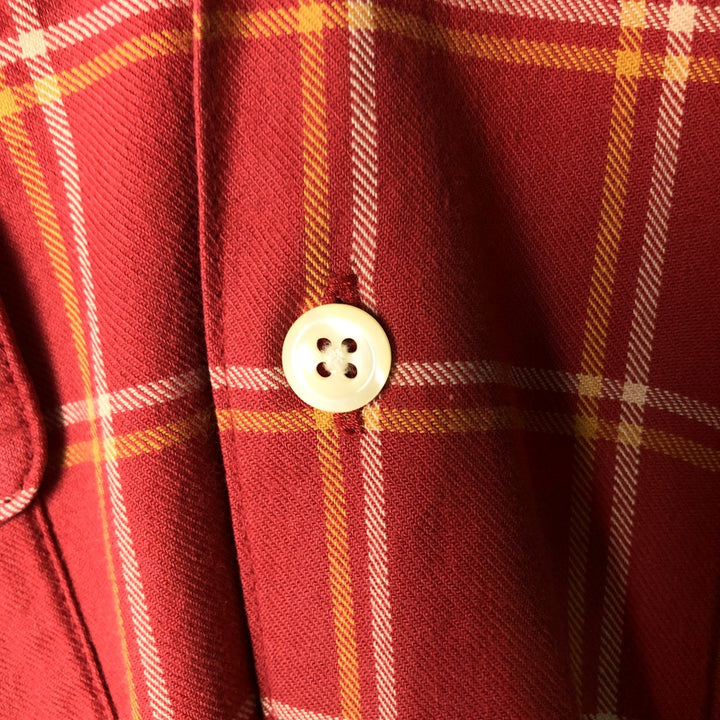 J.Crew Long Sleeve Light Flannel Check Shirt, Men's Size Medium unclear red type Vintage Second Hand