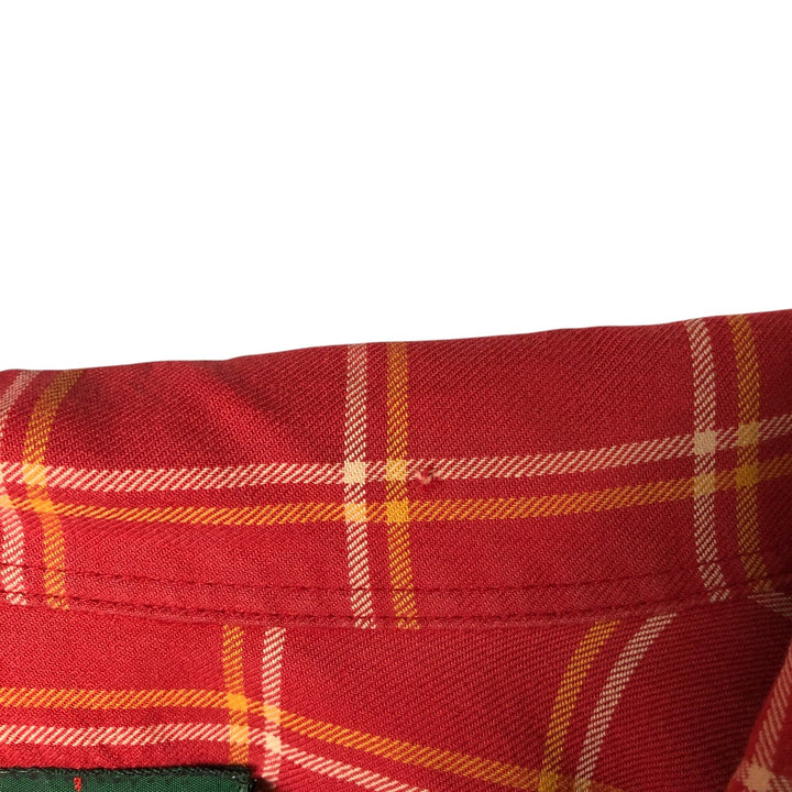 J.Crew Long Sleeve Light Flannel Check Shirt, Men's Size Medium unclear red type Vintage Second Hand