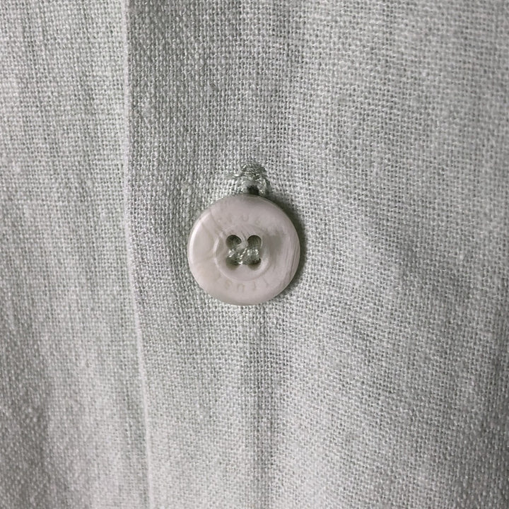 Trust Short Sleeve Open Collar Rayon and Linen Box Shirt, Men's Size Medium linen Mint green Vintage Second Hand