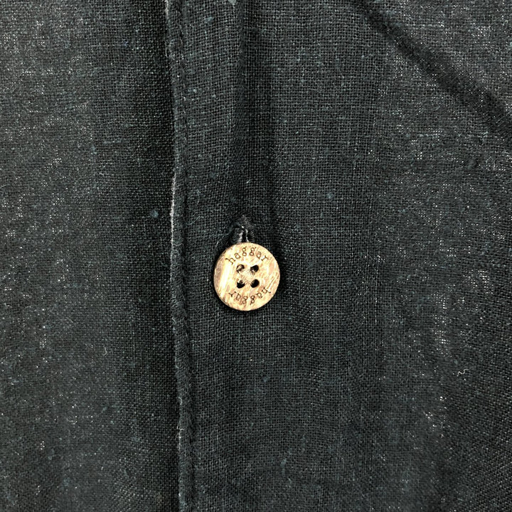 90s-00'S Haggar Washable Linen Two-Tone Short Sleeve Open Collar Linen Box Shirt, Men's Size XL linen gray type Vintage Second Hand