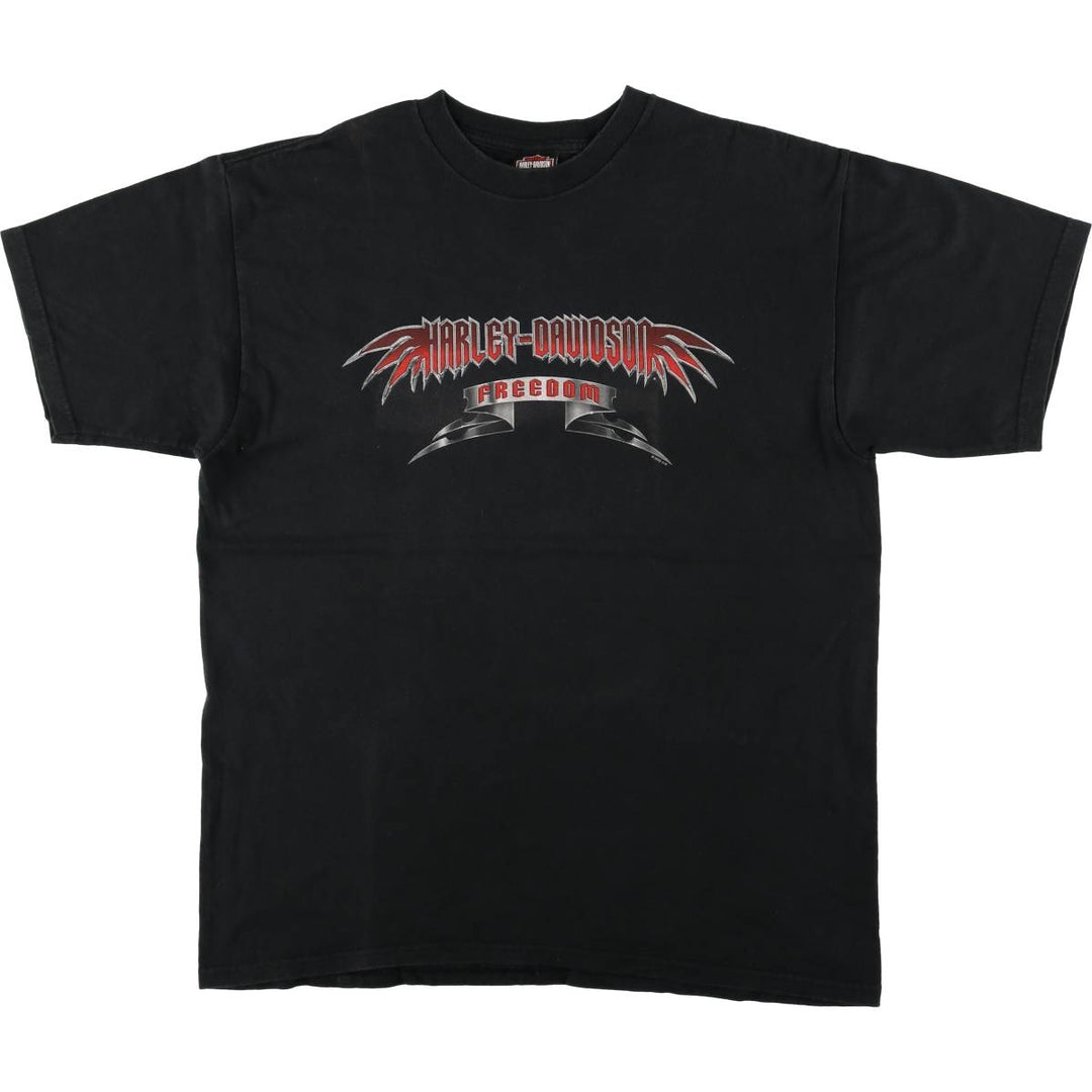 00'S Harley-Davidson Motorcycle Bike T-shirt Made in USA Men's XL cotton black type Vintage Second Hand