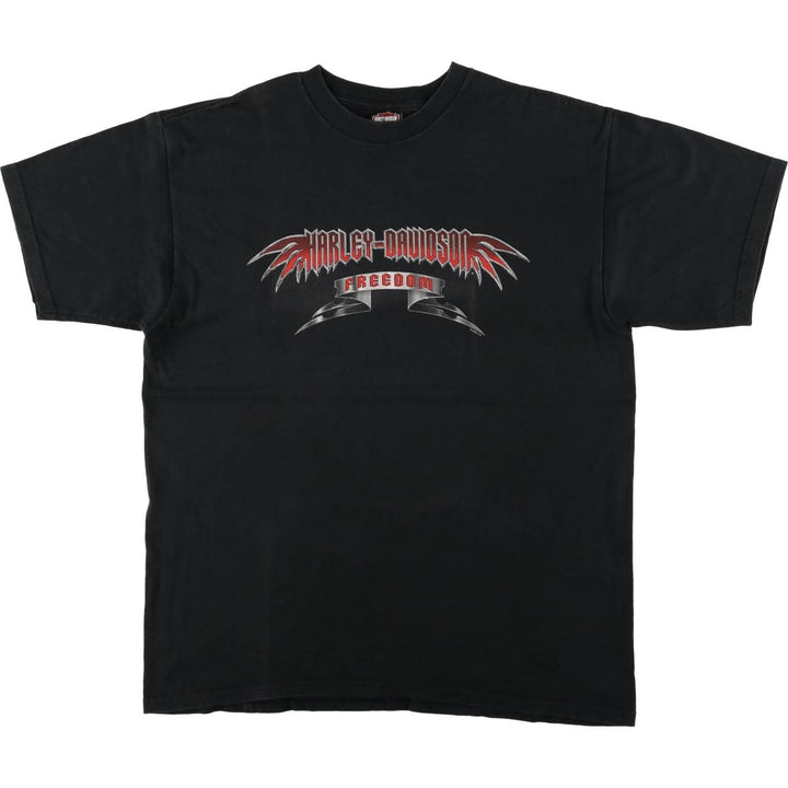 00'S Harley-Davidson Motorcycle Bike T-shirt Made in USA Men's XL cotton black type Vintage Second Hand