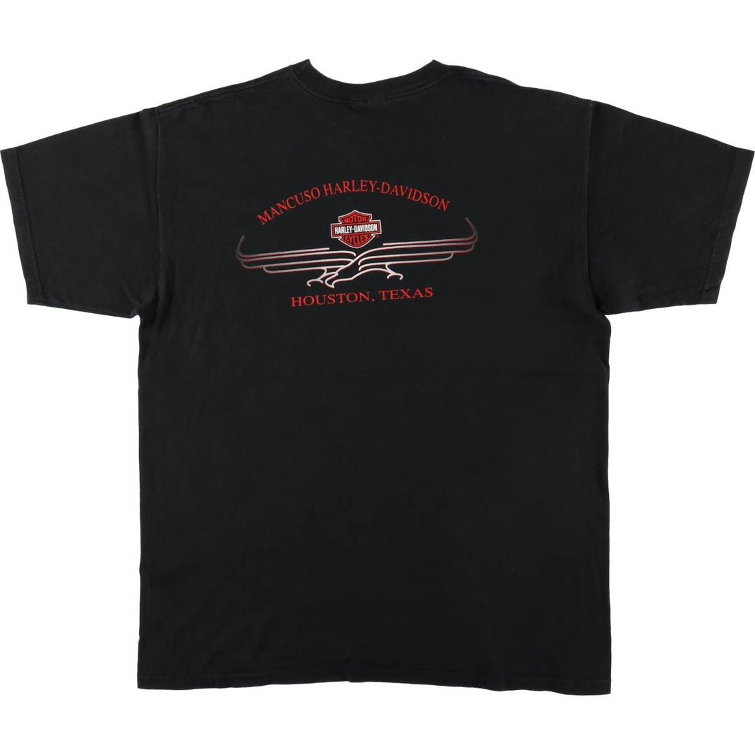 00'S Harley-Davidson Motorcycle Bike T-shirt Made in USA Men's XL cotton black type Vintage Second Hand
