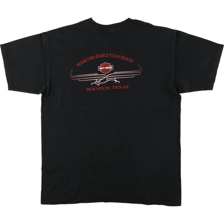00'S Harley-Davidson Motorcycle Bike T-shirt Made in USA Men's XL cotton black type Vintage Second Hand