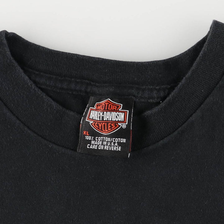 00'S Harley-Davidson Motorcycle Bike T-shirt Made in USA Men's XL cotton black type Vintage Second Hand