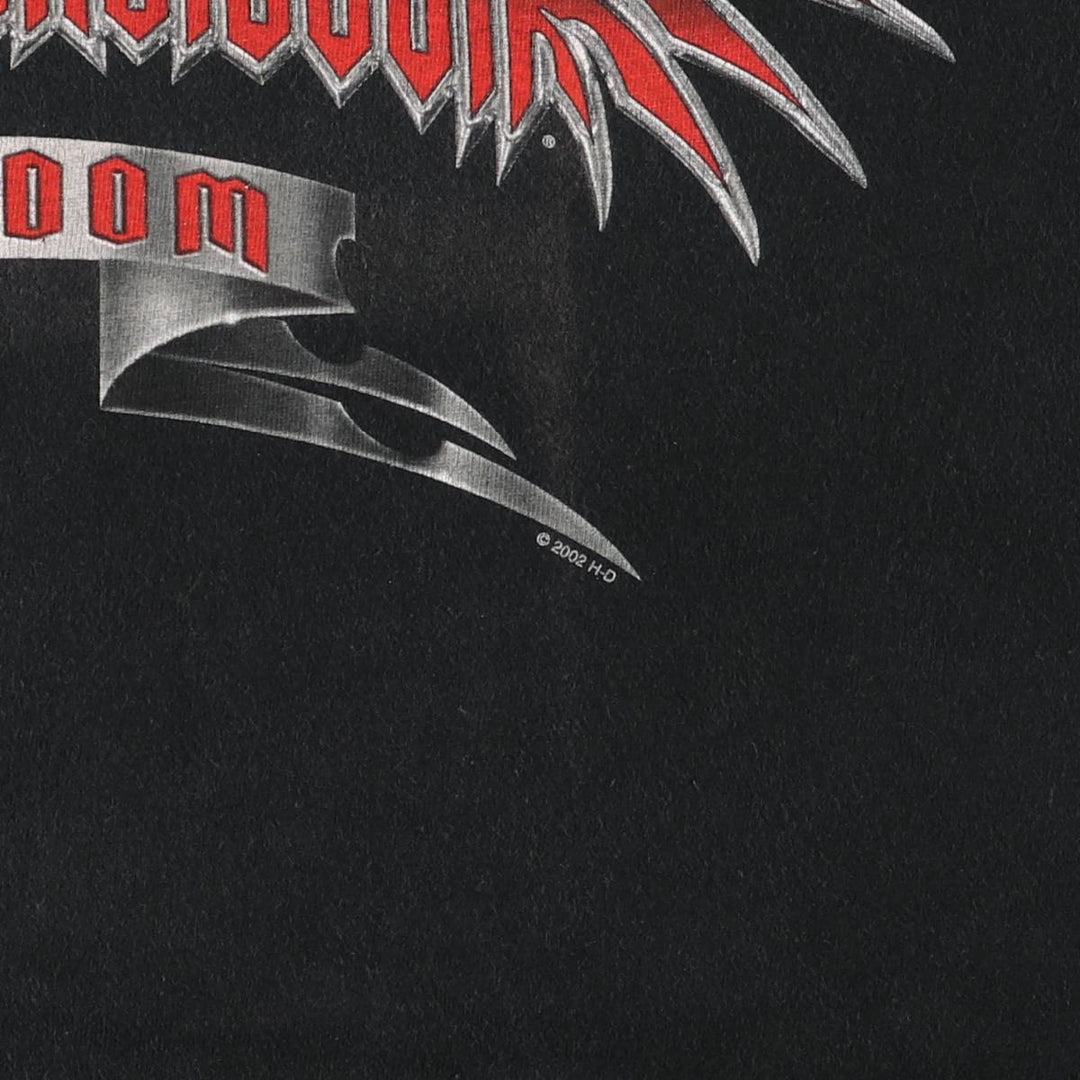 00'S Harley-Davidson Motorcycle Bike T-shirt Made in USA Men's XL cotton black type Vintage Second Hand