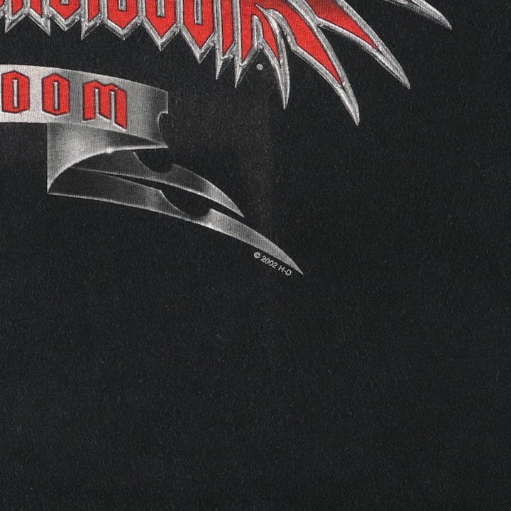 00'S Harley-Davidson Motorcycle Bike T-shirt Made in USA Men's XL cotton black type Vintage Second Hand