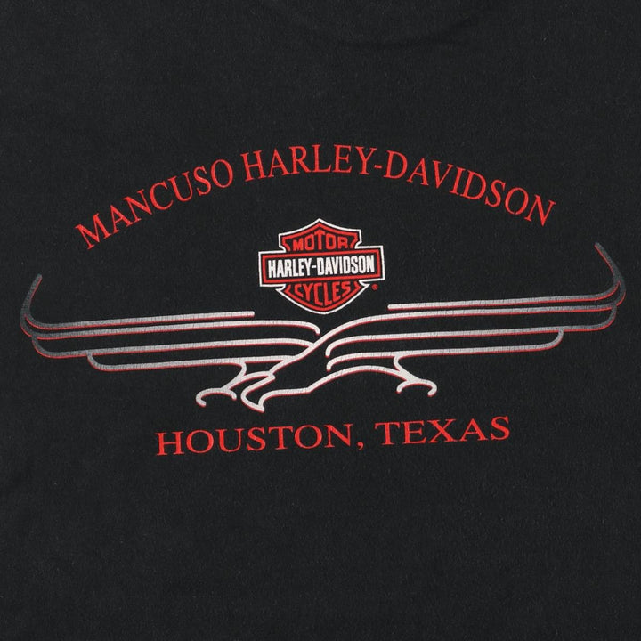 00'S Harley-Davidson Motorcycle Bike T-shirt Made in USA Men's XL cotton black type Vintage Second Hand