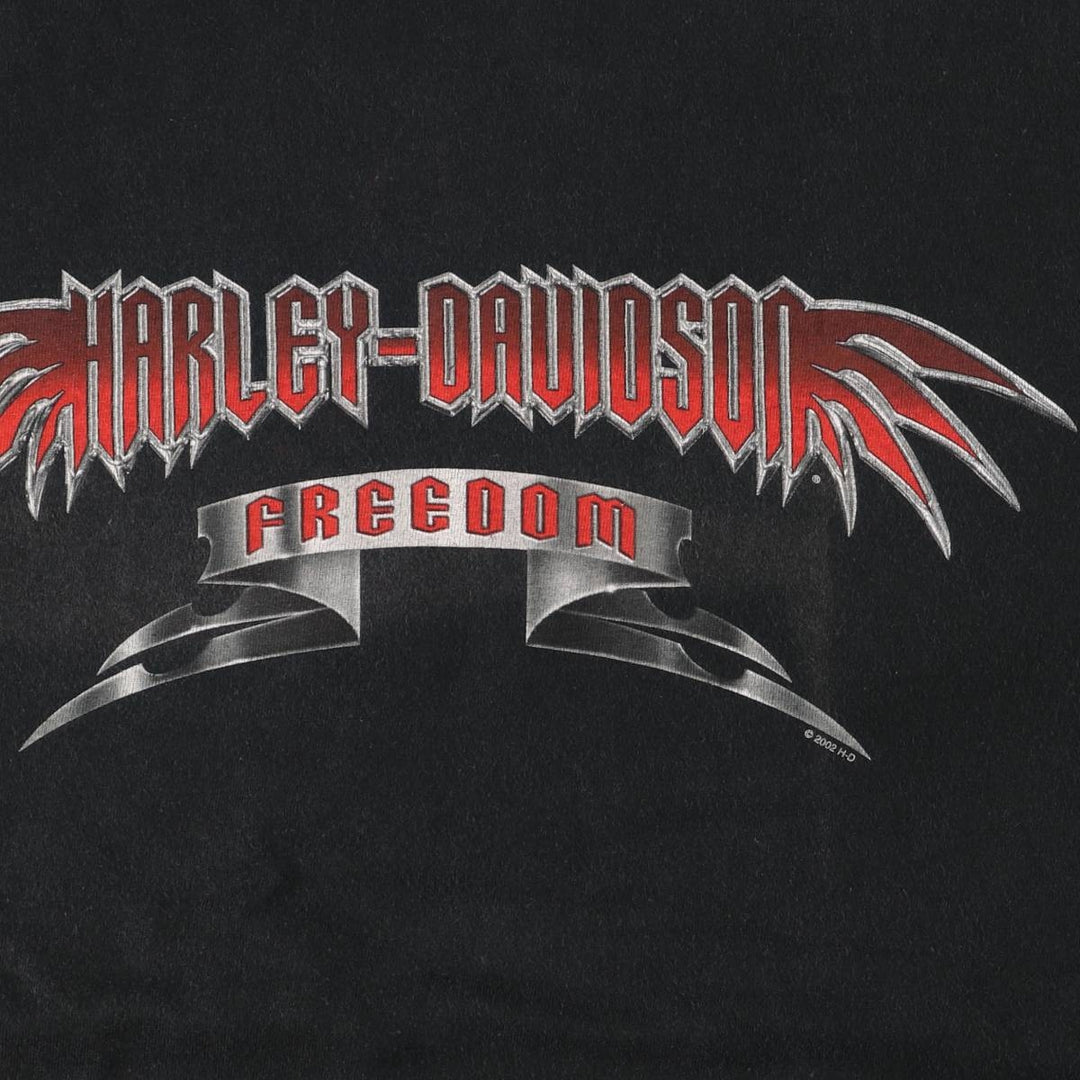 00'S Harley-Davidson Motorcycle Bike T-shirt Made in USA Men's XL cotton black type Vintage Second Hand