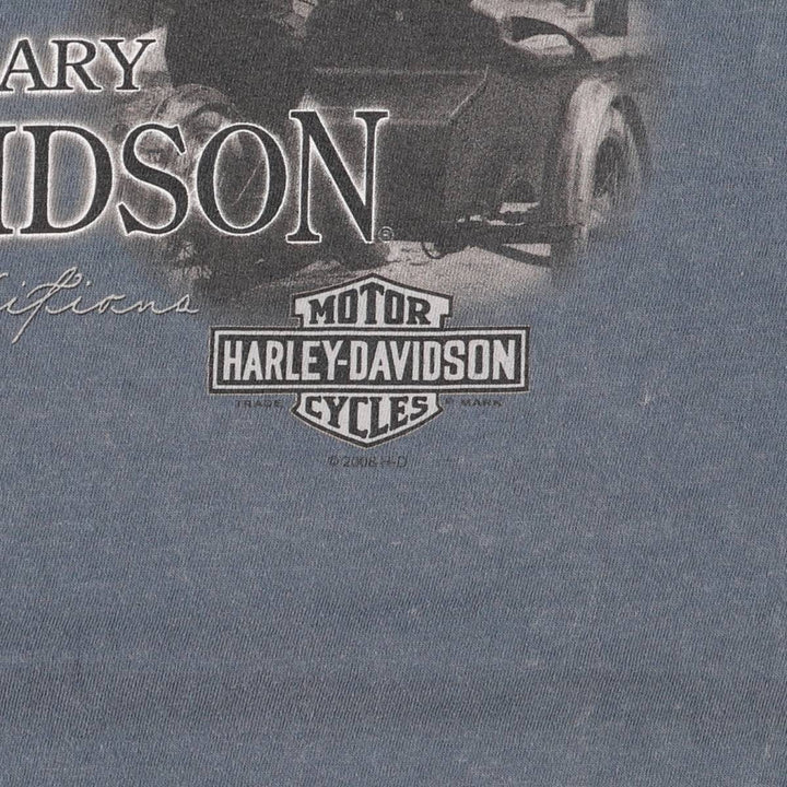 00'S Harley-Davidson Motorcycle Bike T-shirt Made in USA Men's L size cotton Charcoal Vintage Second Hand