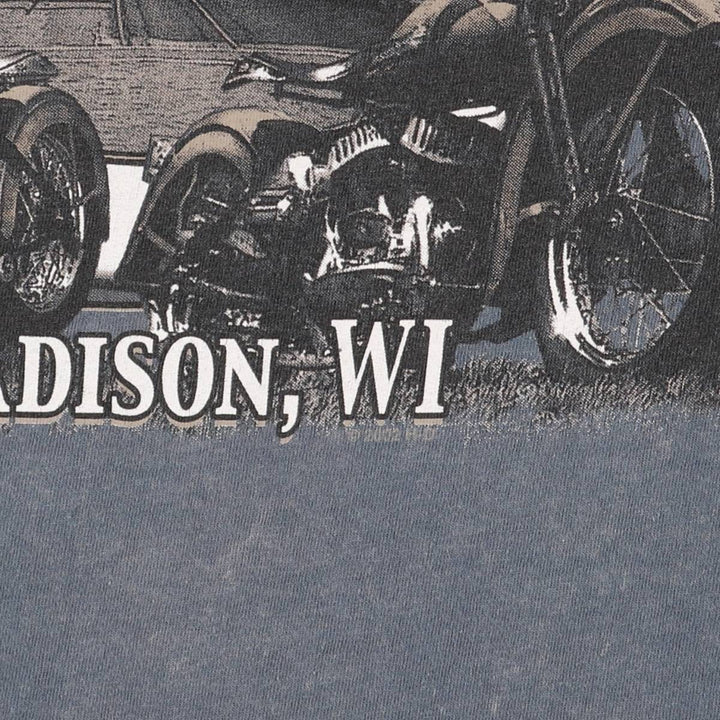00'S Harley-Davidson Motorcycle Bike T-shirt Made in USA Men's L size cotton Charcoal Vintage Second Hand