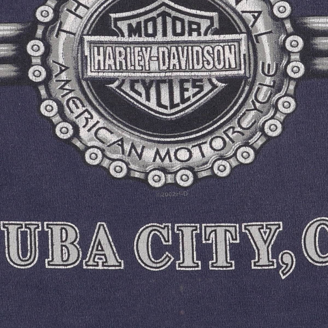 Harley-Davidson Motorcycle Bike T-shirt Made in USA Men's XL cotton navy blue type Vintage Second Hand