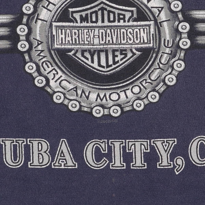 Harley-Davidson Motorcycle Bike T-shirt Made in USA Men's XL cotton navy blue type Vintage Second Hand