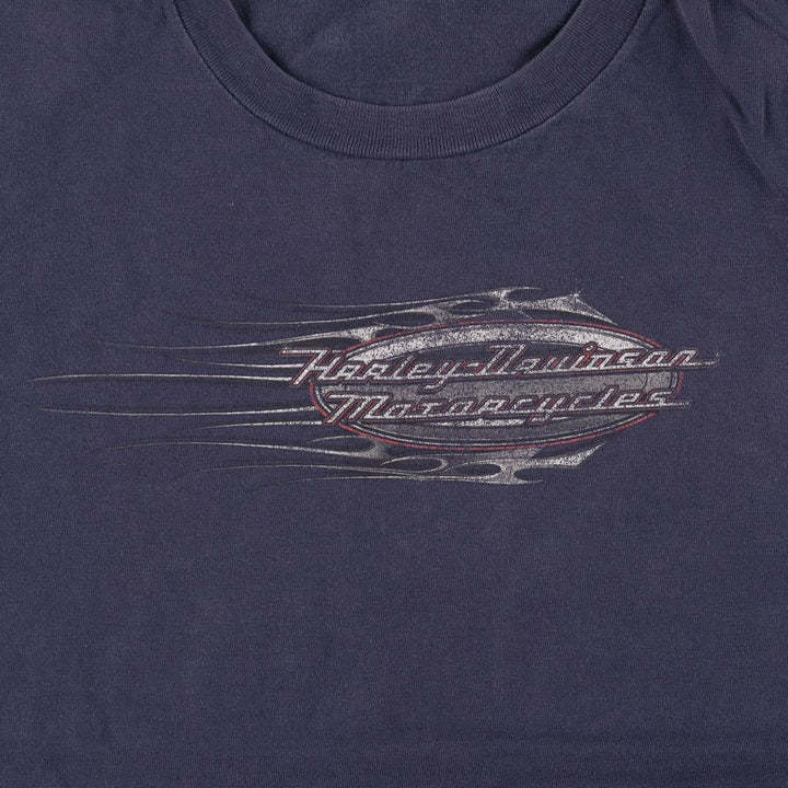 Harley-Davidson Motorcycle Bike T-shirt Made in USA Men's XL cotton navy blue type Vintage Second Hand
